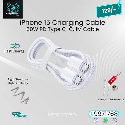 iPhone 15 Charger Cable: Type C - Type C 1 M